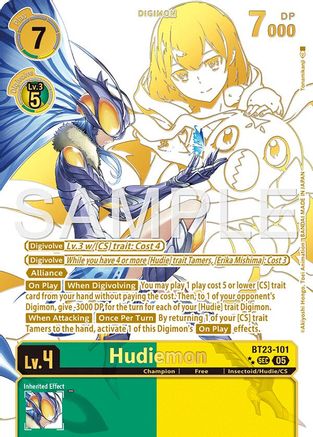 Image of Hudiemon (Rare Pull) (BT23-101) - Hackers' Slumber Foil