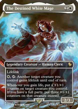 Image of The Destined White Mage (Borderless) (FIC-444) - Commander: FINAL FANTASY Foil