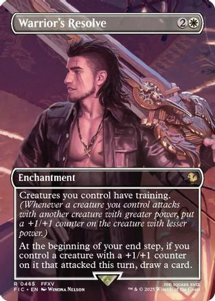 Image of Warrior's Resolve (Borderless) (FIC-465) - Commander: FINAL FANTASY Foil