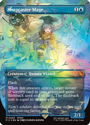 Image of Snapcaster Mage (Borderless) (Chocobo Track Foil) (FIC-469) - Commander: FINAL FANTASY Foil