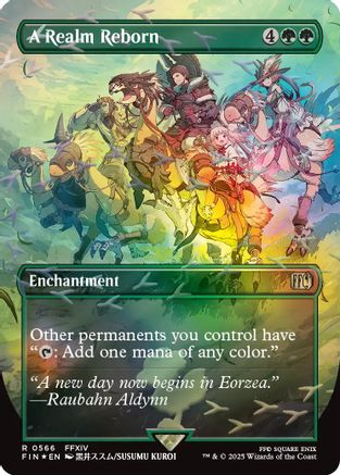Image of A Realm Reborn (Borderless) (Chocobo Track Foil) (FIN-566) - FINAL FANTASY Foil