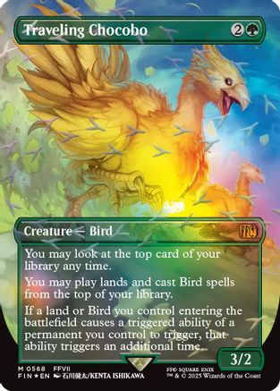 Image of Traveling Chocobo (Borderless) (Chocobo Track Foil) (FIN-568) - FINAL FANTASY Foil
