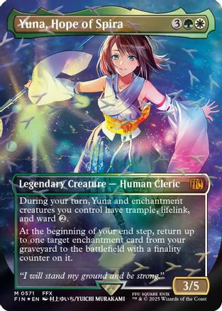 Image of Yuna, Hope of Spira (Borderless) (Chocobo Track Foil) (FIN-571) - FINAL FANTASY Foil