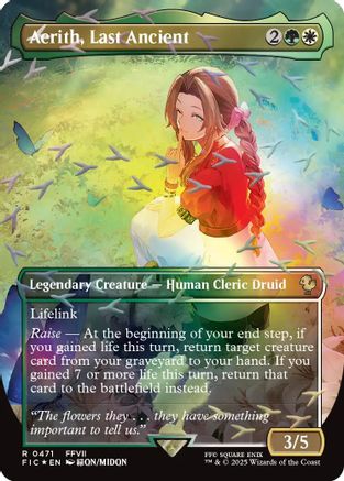 Image of Aerith, Last Ancient (Borderless) (Chocobo Track Foil) (FIC-471) - Commander: FINAL FANTASY Foil