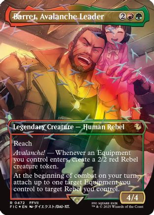 Image of Barret, Avalanche Leader (Borderless) (Chocobo Track Foil) (FIC-472) - Commander: FINAL FANTASY Foil