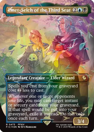 Image of Emet-Selch of the Third Seat (Borderless) (Chocobo Track Foil) (FIC-473) - Commander: FINAL FANTASY Foil