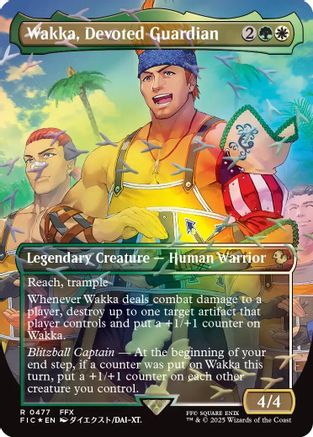 Image of Wakka, Devoted Guardian (Borderless) (Chocobo Track Foil) (FIC-477) - Commander: FINAL FANTASY Foil