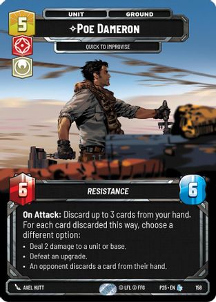 Image of Poe Dameron - Quick to Improvise (158) - Sector and Regional Promos Season 1 Foil