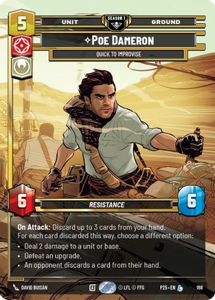 Image of Poe Dameron - Quick to Improvise (168) (168) - Sector and Regional Promos Season 1 Foil