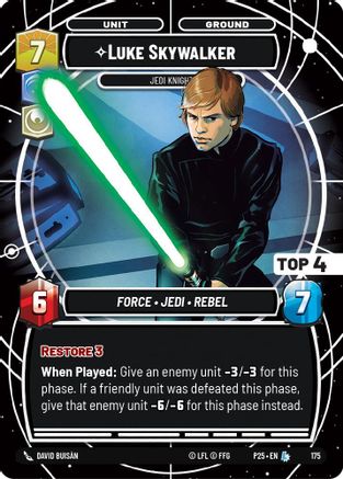 Image of Luke Skywalker - Jedi Knight (Top 4) (177) - Sector and Regional Promos Season 1 Foil