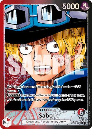Image of Sabo (004) (Alternate Art) (OP13-004) - Carrying On His Will Foil