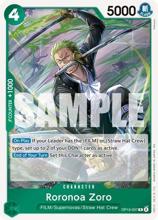 Image of Roronoa Zoro (OP13-037) - Carrying On His Will Foil