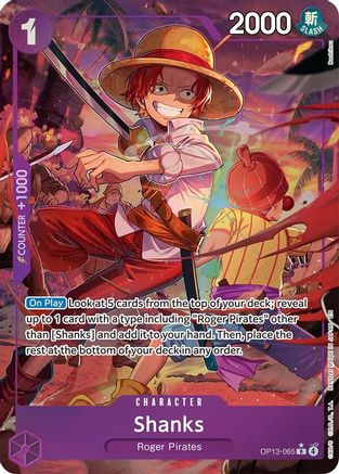 Image of Shanks (065) (Alternate Art) (OP13-065) - Carrying On His Will Foil