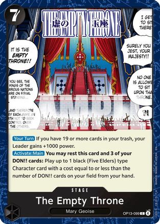 Image of The Empty Throne (OP13-099) - Carrying On His Will