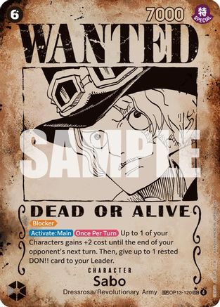Image of Sabo (120) (Wanted Poster) (OP13-120) - Carrying On His Will Foil