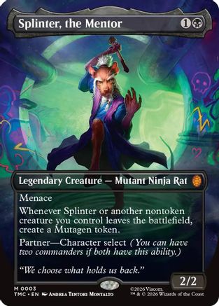 Image of Splinter, the Mentor (0003) (Borderless) (TMC-003) - Commander: Teenage Mutant Ninja Turtles Foil