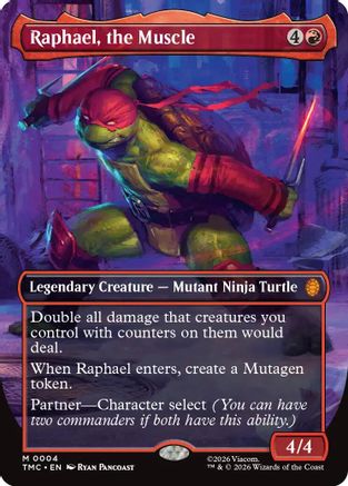 Image of Raphael, the Muscle (Borderless) (TMT-004) - Teenage Mutant Ninja Turtles Foil