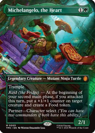 Image of Michelangelo, the Heart (0005) (Borderless) (TMC-005) - Commander: Teenage Mutant Ninja Turtles Foil