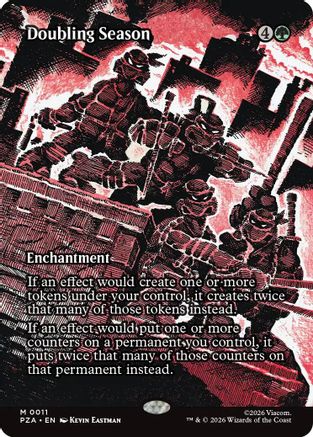 Image of Doubling Season (Borderless) (PZA-011) - Teenage Mutant Ninja Turtles Eternal-Legal