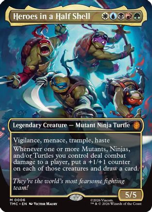 Image of Heroes in a Half Shell (Borderless) (TMT-006) - Teenage Mutant Ninja Turtles Foil