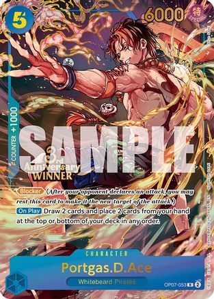 Image of Portgas.D.Ace - OP07-053 (3rd Anniversary Winner) (OP07-053) - One Piece Promotion Cards Foil