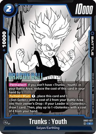 Image of Trunks : Youth (SB02-027) - Manga Booster 02 Holofoil