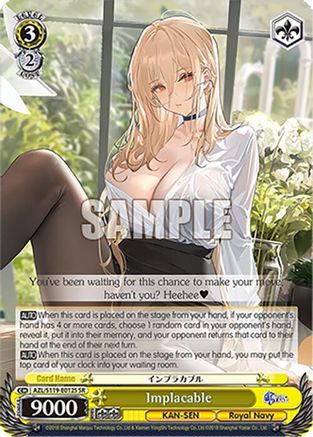 Image of Implacable (SR) (AZL/S119-E012S SR) - Azur Lane Vol. 2
