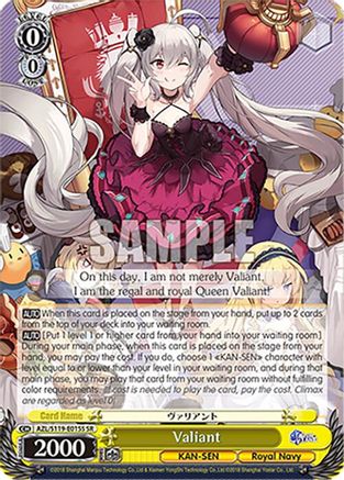Image of Valiant (SR) (AZL/S119-E015S SR) - Azur Lane Vol. 2