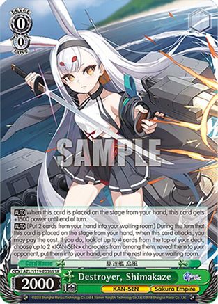 Image of Destroyer, Shimakaze (SR) (AZL/S119-E036S SR) - Azur Lane Vol. 2