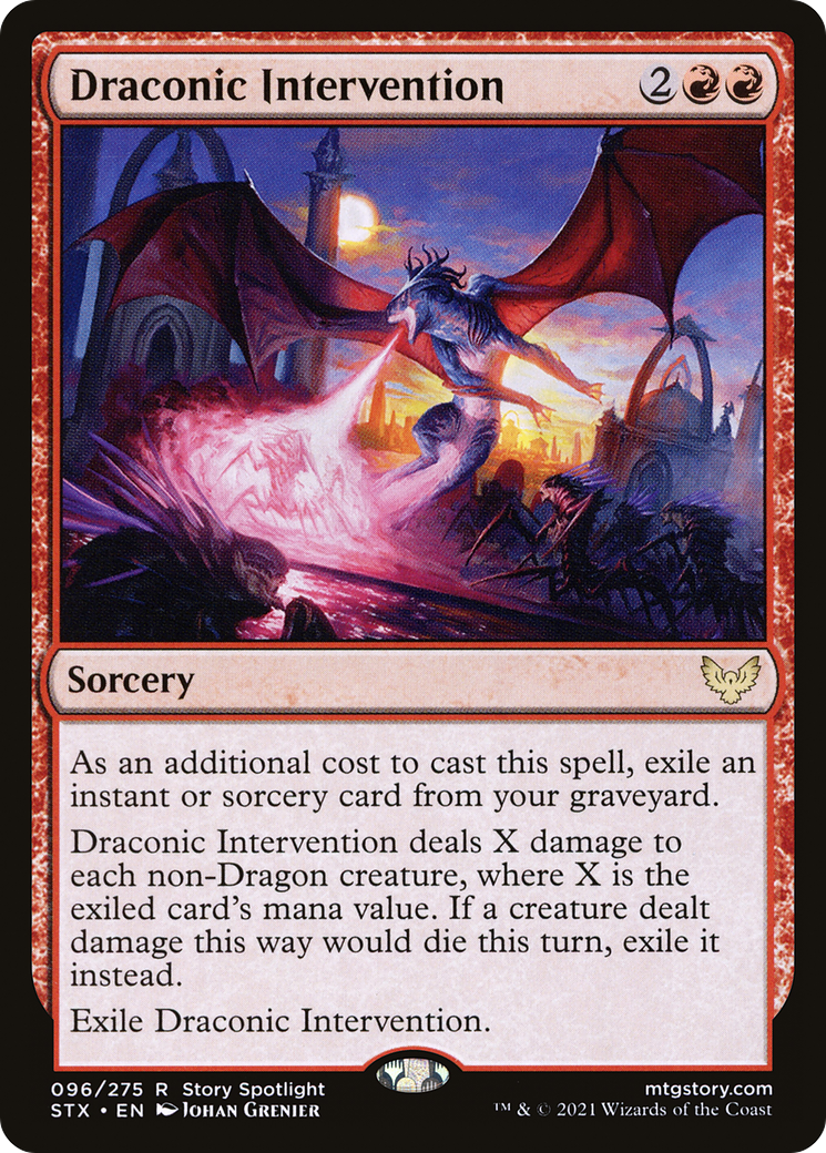 Image of Draconic Intervention (STX-096) - Strixhaven: School of Mages Foil