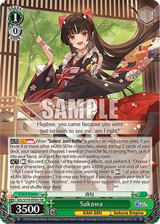 Image of Sakawa (SR) (AZL/S119-E050S SR) - Azur Lane Vol. 2