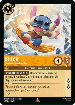 Image of Stitch - Carefree Snowboarder (7/204) - Winterspell Cold Foil