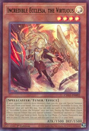 Image of Incredible Ecclesia, the Virtuous (CH01-EN002) - THE CHRONICLES DECK: The Fallen & The Virtuous (All-Foil Edition) 1st Edition