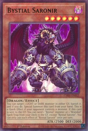 Image of Bystial Saronir (CH01-EN012) - THE CHRONICLES DECK: The Fallen & The Virtuous (All-Foil Edition) 1st Edition