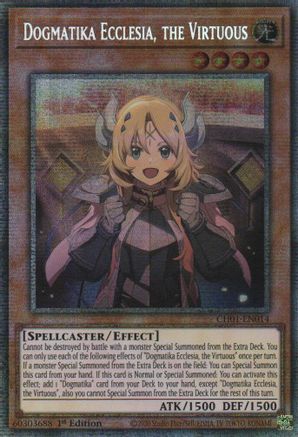 Image of Dogmatika Ecclesia, the Virtuous (Starlight Rare) (CH01-EN014) - THE CHRONICLES DECK: The Fallen & The Virtuous (All-Foil Edition) 1st Edition