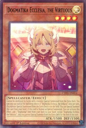 Image of Dogmatika Ecclesia, the Virtuous (CH01-EN014) - THE CHRONICLES DECK: The Fallen & The Virtuous (All-Foil Edition) 1st Edition