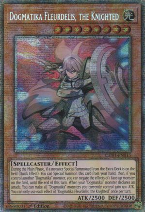 Image of Dogmatika Fleurdelis, the Knighted (Starlight Rare) (CH01-EN015) - THE CHRONICLES DECK: The Fallen & The Virtuous (All-Foil Edition) 1st Edition