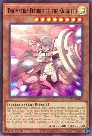 Image of Dogmatika Fleurdelis, the Knighted (CH01-EN015) - THE CHRONICLES DECK: The Fallen & The Virtuous (All-Foil Edition) 1st Edition