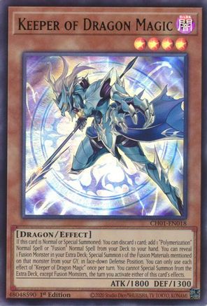 Image of Keeper of Dragon Magic (CH01-EN018) - THE CHRONICLES DECK: The Fallen & The Virtuous (All-Foil Edition) 1st Edition
