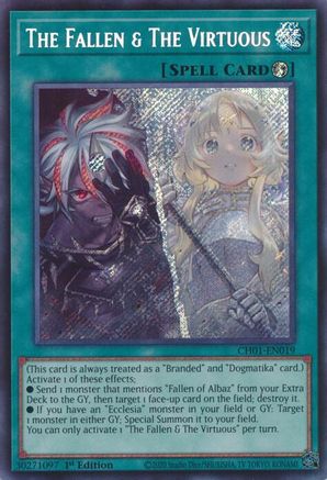 Image of The Fallen & The Virtuous (Secret Rare) (CH01-EN019) - THE CHRONICLES DECK: The Fallen & The Virtuous (All-Foil Edition) 1st Edition
