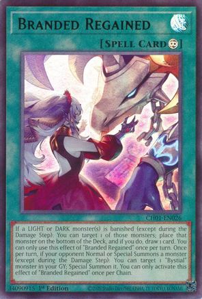Image of Branded Regained (CH01-EN026) - THE CHRONICLES DECK: The Fallen & The Virtuous (All-Foil Edition) 1st Edition