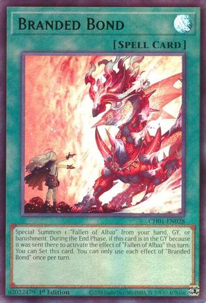 Image of Branded Bond (CH01-EN028) - THE CHRONICLES DECK: The Fallen & The Virtuous (All-Foil Edition) 1st Edition