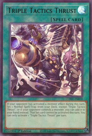 Image of Triple Tactics Thrust (CH01-EN030) - THE CHRONICLES DECK: The Fallen & The Virtuous (All-Foil Edition) 1st Edition