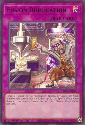 Image of Fusion Duplication (CH01-EN040) - THE CHRONICLES DECK: The Fallen & The Virtuous (All-Foil Edition) 1st Edition