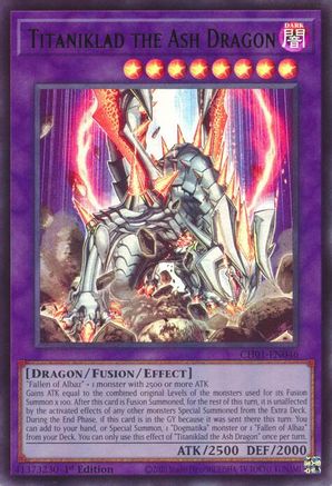Image of Titaniklad the Ash Dragon (CH01-EN046) - THE CHRONICLES DECK: The Fallen & The Virtuous (All-Foil Edition) 1st Edition