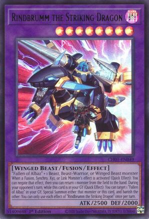 Image of Rindbrumm the Striking Dragon (CH01-EN049) - THE CHRONICLES DECK: The Fallen & The Virtuous (All-Foil Edition) 1st Edition