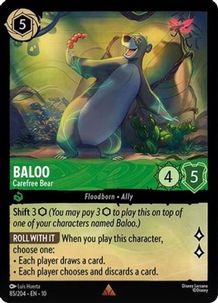 Image of Baloo - Carefree Bear (85/204) - Whispers in the Well Cold Foil