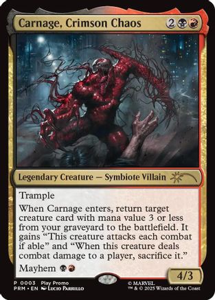 Image of Carnage, Crimson Chaos (PLAY-003) - Play Promos Foil