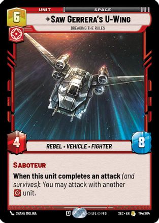 Image of Saw Gerrera's U-Wing - Breaking the Rules (174/264) - Secrets of Power