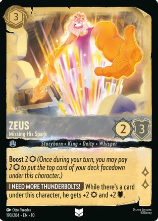 Image of Zeus - Missing His Spark (193/204) - Whispers in the Well Holofoil